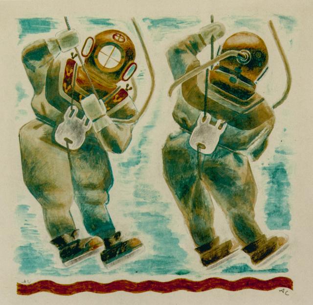 Самохвалов А.Н. Иллюстрация к книге А.Н. Самохвалова «Водолазная база». 1928 Самохвалов А.Н. Иллюстрация к книге А.Н. Самохвалова «Водолазная база». 1928